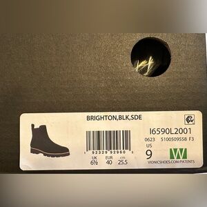 Vionic Brighton Black Ankle Boots- size 9W